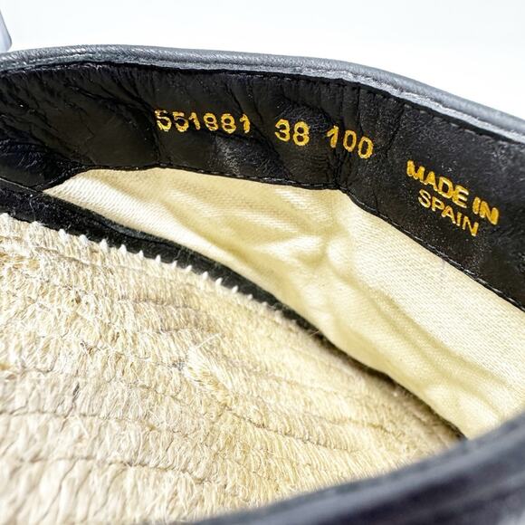 Gucci GG Marmont Espadrilles Black Quilted Flats Mules - Picture 6 of 11